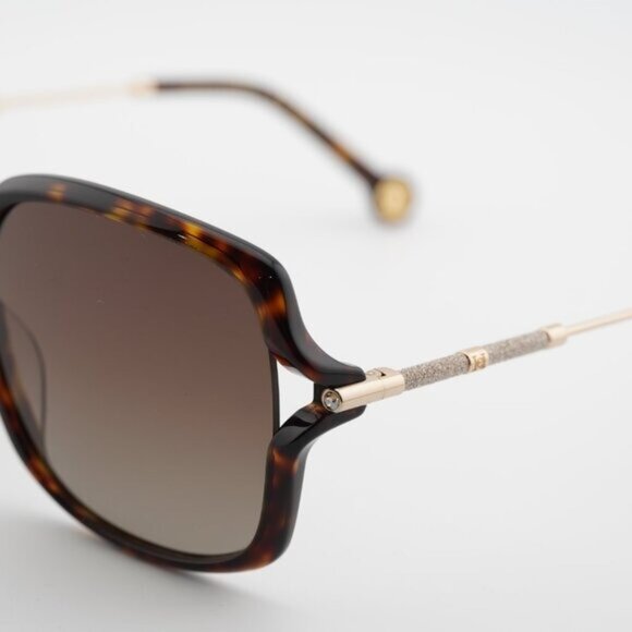 Carolina Herrera HER 0132/G/S 0086 HA Sunglasses Havana/Gold Square Frame main image 6
